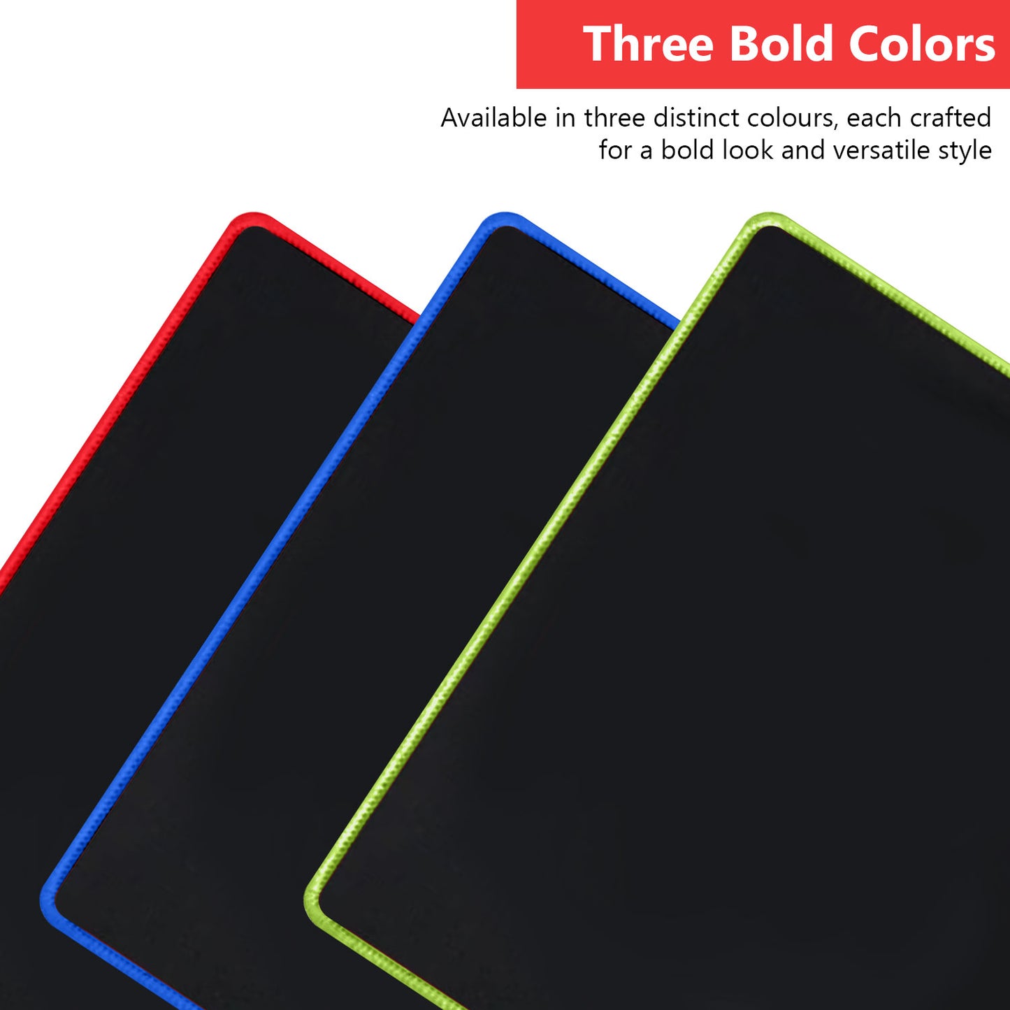 Torpedo Black Mouse Pad, Rectangular 25mm x 21mm Stitched Edges 2mm Mouse Pads for Laptop Computers 2mm Thickness 1 Pack