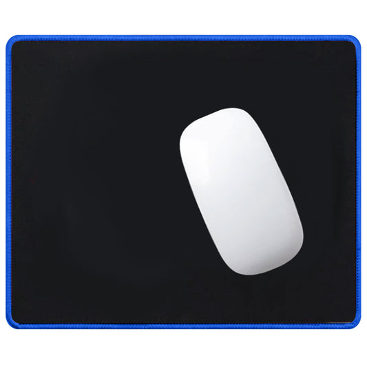 Torpedo Black Mouse Pad, Rectangular 25mm x 21mm Blue Stitched Embroidery Edges 2mm Mouse Pads for Laptop Computers Offices 2mm Thickness 1 Pack Blue Border
