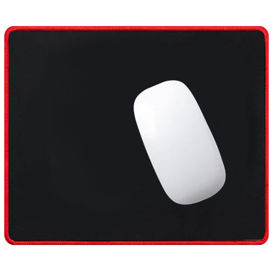 Torpedo Black Mouse Pad, Rectangular 25mm x 21mm Stitched Embroidery Edges 2mm Mouse Pads for Laptop Computers Offices 2mm Thickness 1 Pack Red Border