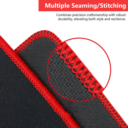 Torpedo Black Mouse Pad, Rectangular 25mm x 21mm Blue Stitched Embroidery Edges 2mm Mouse Pads for Laptop Computers Offices 2mm Thickness 1 Pack Blue Border