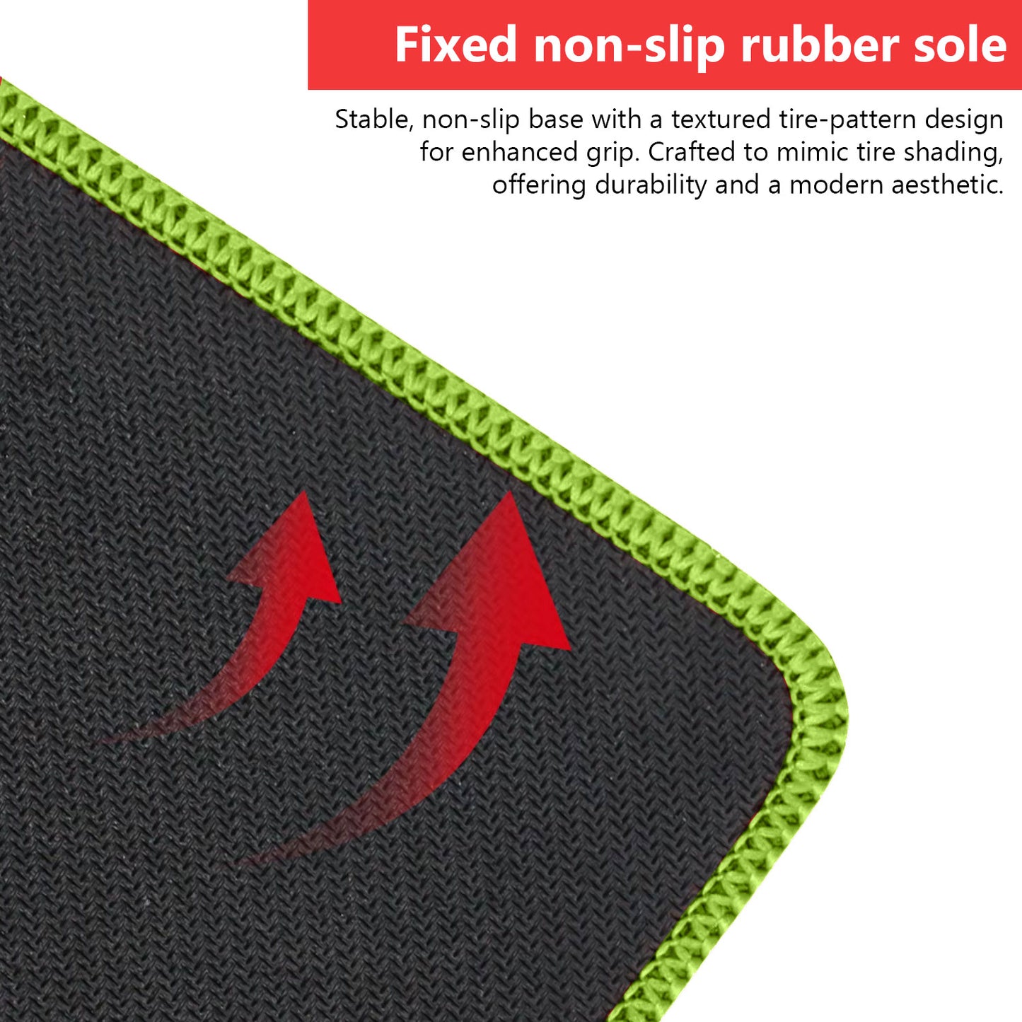 Torpedo Black Mouse Pad, Rectangular 25mm x 21mm Stitched Edges 2mm Mouse Pads for Laptop Computers 2mm Thickness 1 Pack