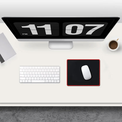 Torpedo Black Mouse Pad, Rectangular 25mm x 21mm Stitched Embroidery Edges 2mm Mouse Pads for Laptop Computers Offices 2mm Thickness 1 Pack Red Border