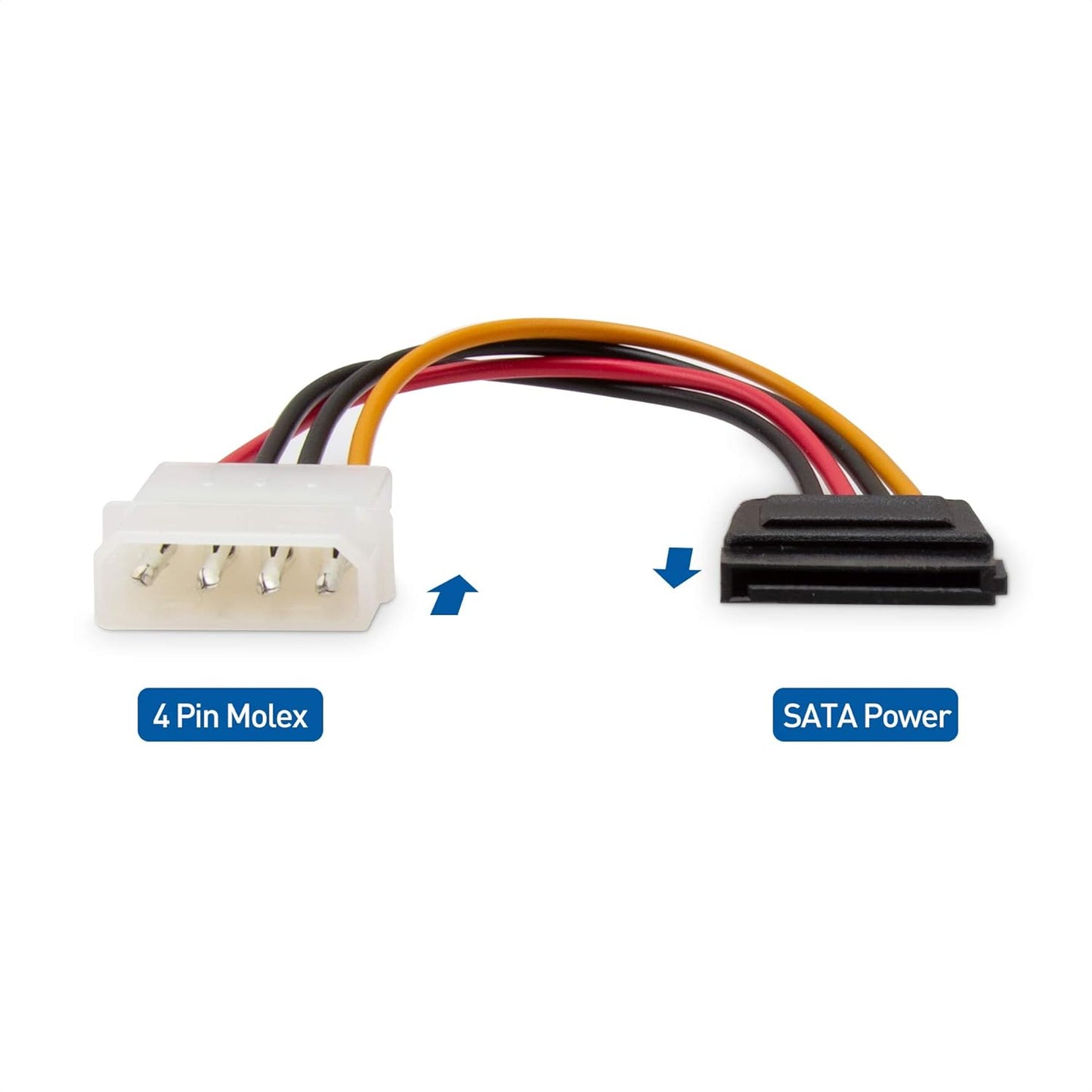 Torpedo 15cm 4 Pin Molex to SATA Power Cable Adapter for Internal Hard Disk Drive, HDD, SSD & DVD Writer Pack 1