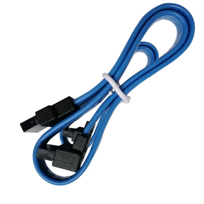 Torpedo SATA Cable III 6Gbps HDD SDD Data Cable with Locking Latch 16 inches Compatible for SATA HDD, SSD, CD Driver, CD Writer 90 Degree Blue