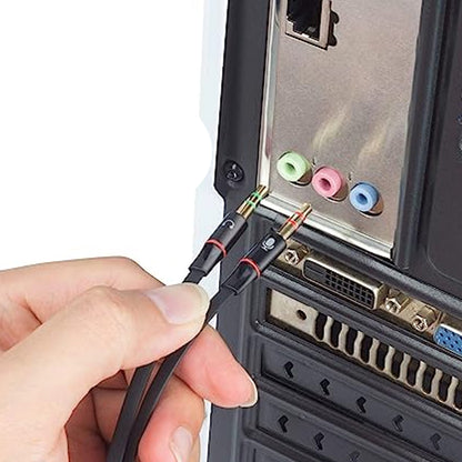 Gold Plated 3.5 mm Headphone Aux Splitter Cable for Computer