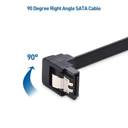 Torpedo SATA Cable III 6Gbps HDD SDD Data Cable with Locking Latch 16 inches Compatible for SATA HDD, SSD, CD Driver, CD Writer 90 Degree Blue