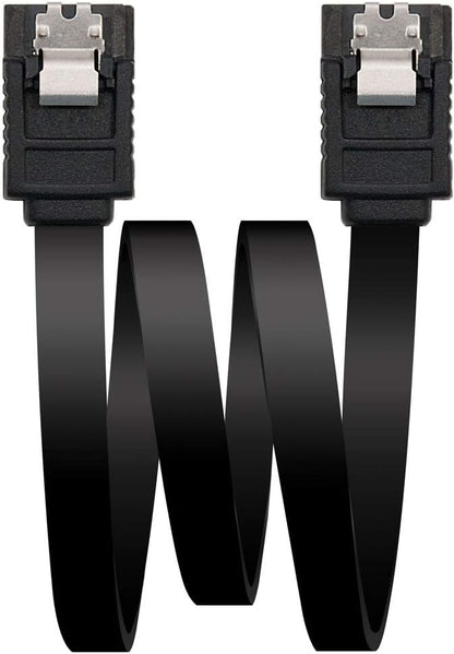 Torpedo SATA Cable III 6Gbps HDD SDD Data Cable with Locking Latch 16 inches Compatible for SATA HDD, SSD, CD Driver, CD Writer Straight