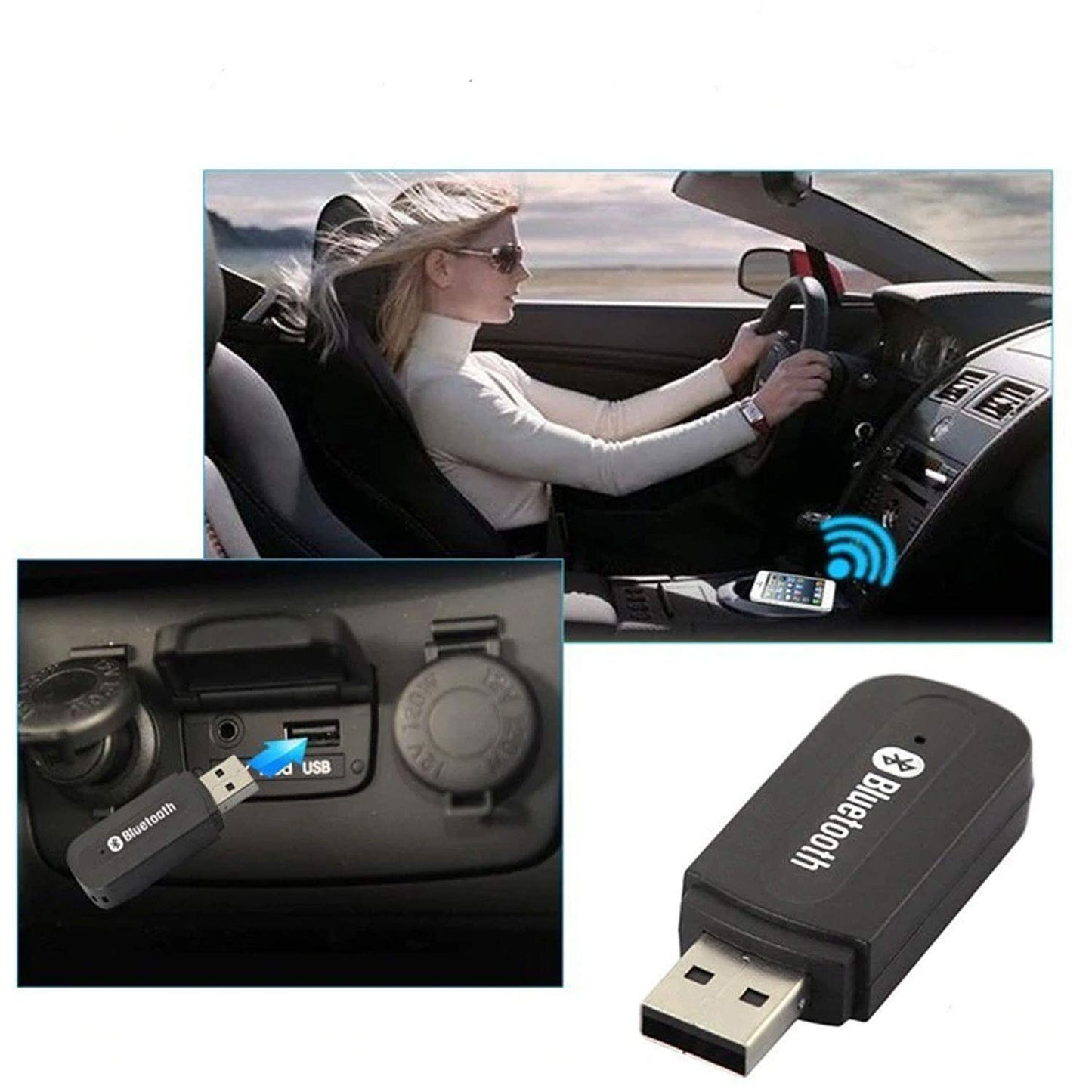 Torpedo Fashion Cinema Phone Bluetooth Stereo System Audio Aux Receiver USB Adapter 3.5mm for All Car USB Stereo Speakers Under 200 V2.1 Car Bluetooth with Small Micro USB OTG Adapter