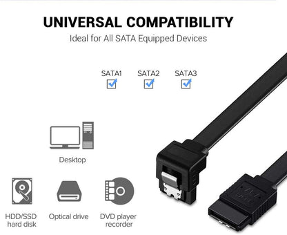 Torpedo SATA Cable III 6Gbps Straight HDD SDD Data Cable with Locking Latch 16 inches Compatible for SATA HDD, SSD, CD Driver, CD Writer