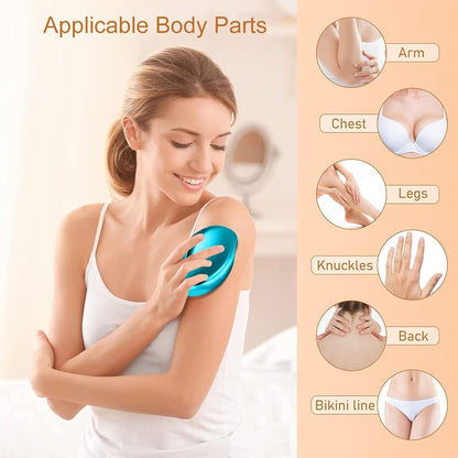 Crystal Hair Remover for Women and Men Upgraded Nano-crystalline Dots Technology Crystal Hair Eraser for Women Reusable Painless Hair Removal Stone