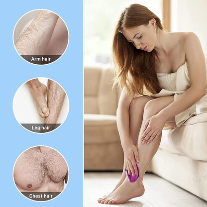 Crystal Hair Remover for Women and Men Upgraded Nano-crystalline Dots Technology Crystal Hair Eraser for Women Reusable Painless Hair Removal Stone