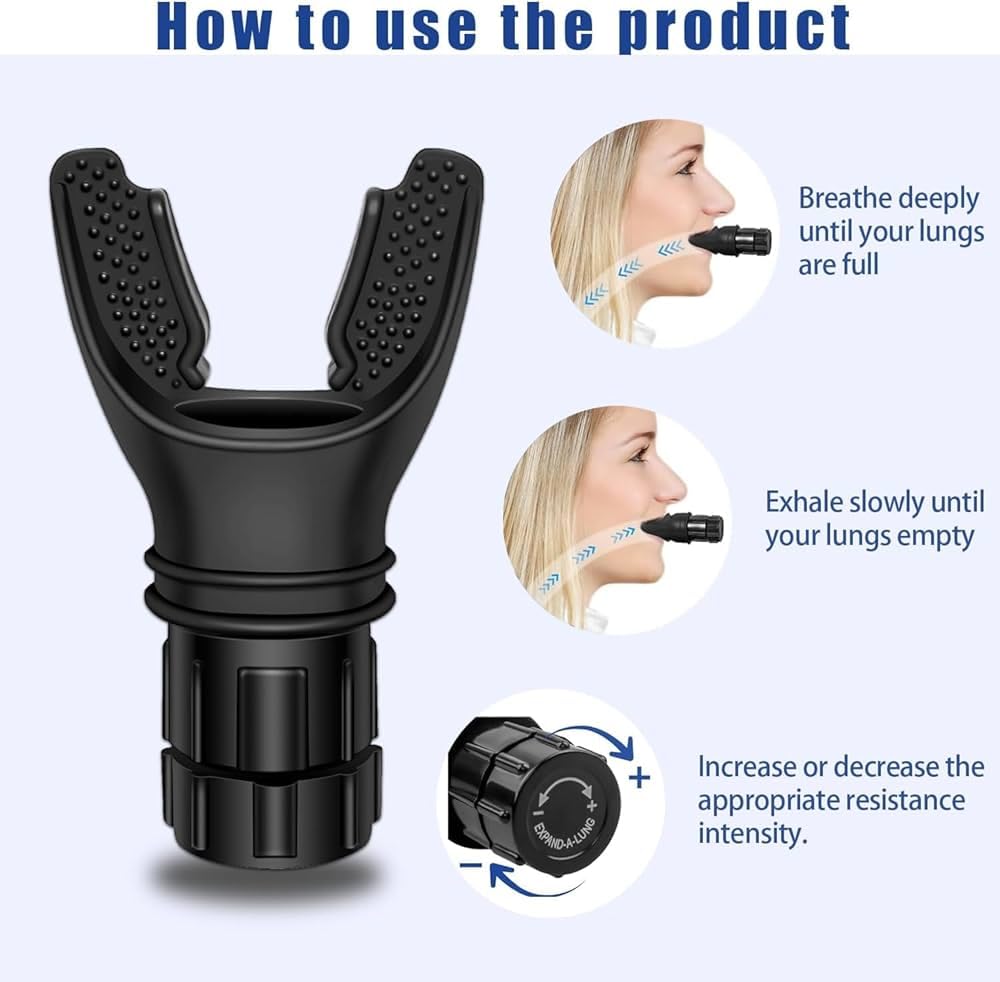 Lung Breathing Trainer | Pure Silicone Lung Exercise Device | Respiratory Muscle Trainer & Lung Capacity Expander