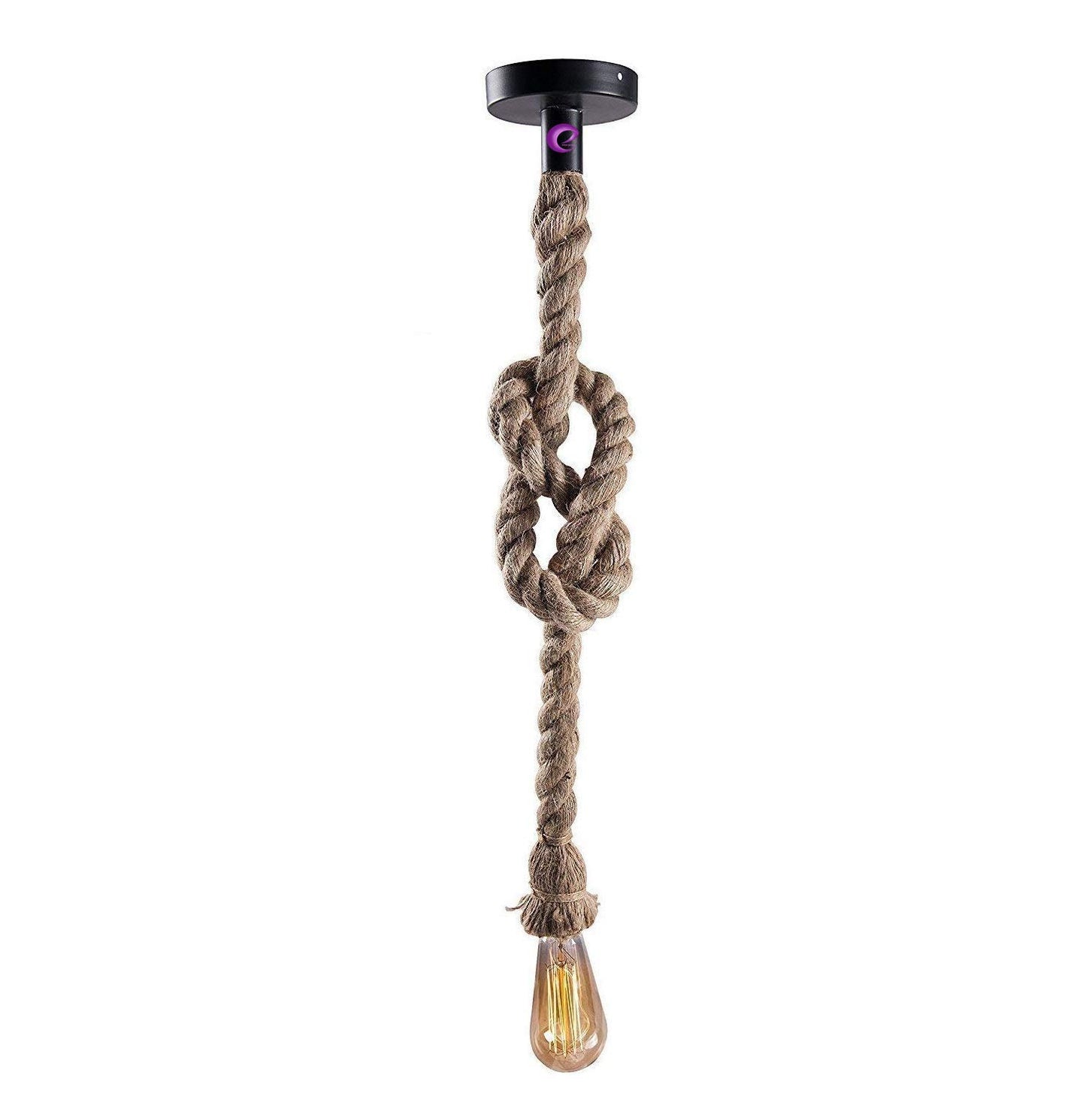 E27 Holder Jute Rope Pendant Light Hanging Light Vintage Look Ceiling Mount Soft Jute for Easy Knot (Brown, 1Meter) Pack of 1