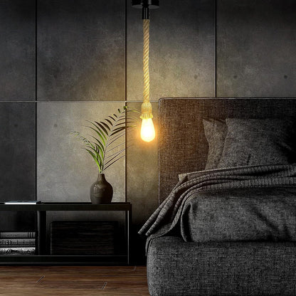 E27 Holder Jute Rope Pendant Light Hanging Light Vintage Look Ceiling Mount Soft Jute for Easy Knot (Brown, 1Meter) Pack of 1