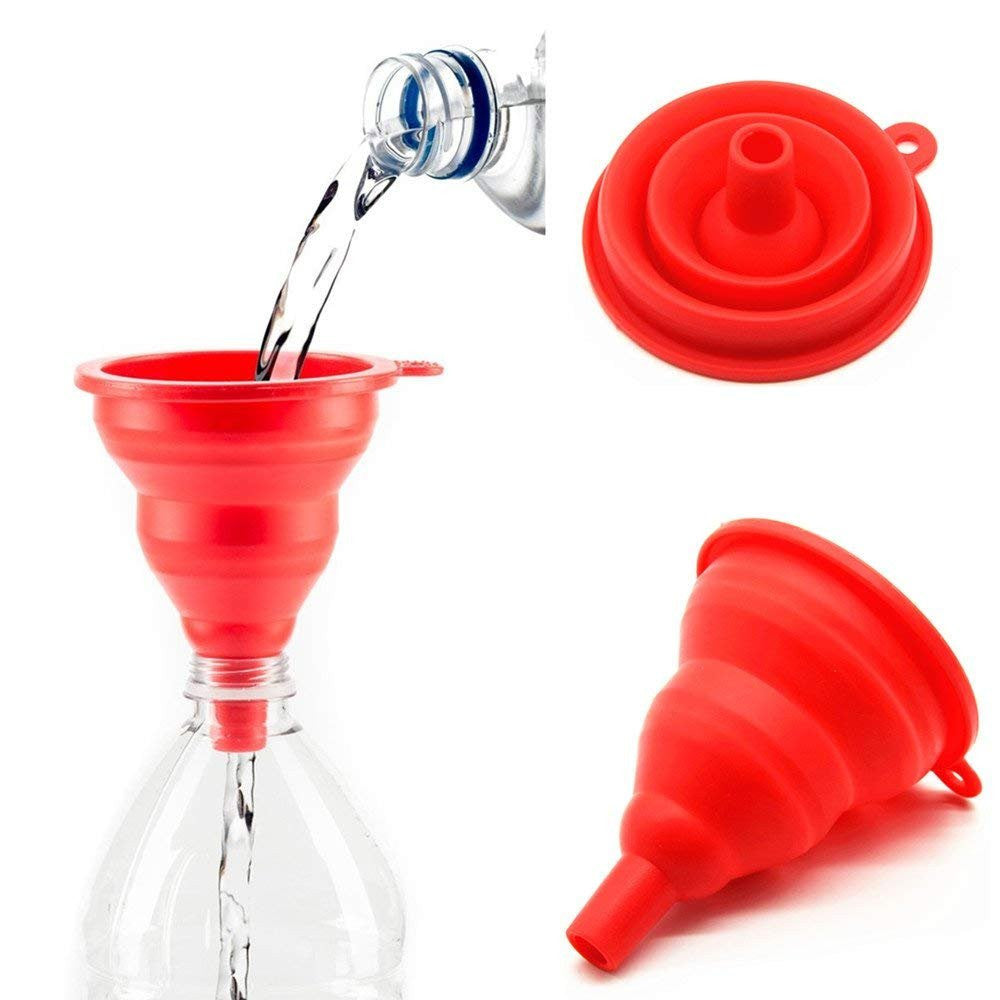 Silicone Funnel for Kitchen Retractable Silicone Oil Liquid Collapsible Silicone Funnel Assorted 1 Pack
