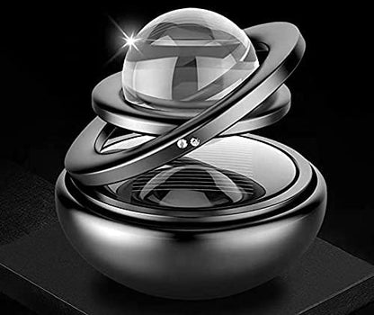 Solar Power Rotating Design Alloy Body Car Interior Decoration Air Freshener Aromatherapy Perfume, with Organic Fragrance