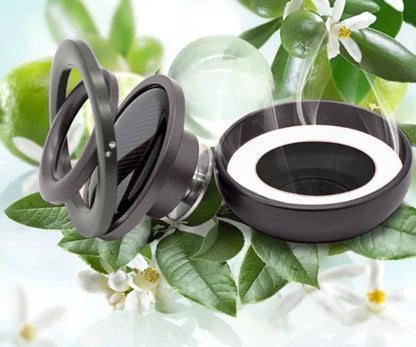 Solar Power Rotating Design Alloy Body Car Interior Decoration Air Freshener Aromatherapy Perfume, with Organic Fragrance