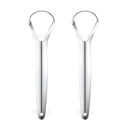 Tongue Cleaner for Men, Women & Kids, Tongue Scraper Stainless Steel, Removes Bacteria, Fights Bad Breath & Improves Taste, BPA-Free Oral Health Care Tool, Easy & Safe to Use Pack of 2