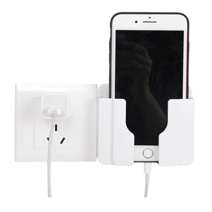 Torpedo Wall Mount Mobile Holder, Storage Case for Slim AC TV Remote, Mobile Stand for Wall Bedside Fixed Rack, Bedroom, Office Accessories White