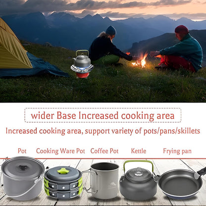 Windproof Gas Stove Burner, Portable Stainless Steel Mini Camping Stove for Outdoor Cooking, Hiking, Picnic, Trekking, Backpacking Lotus Shape Compact Butane Gas Stove
